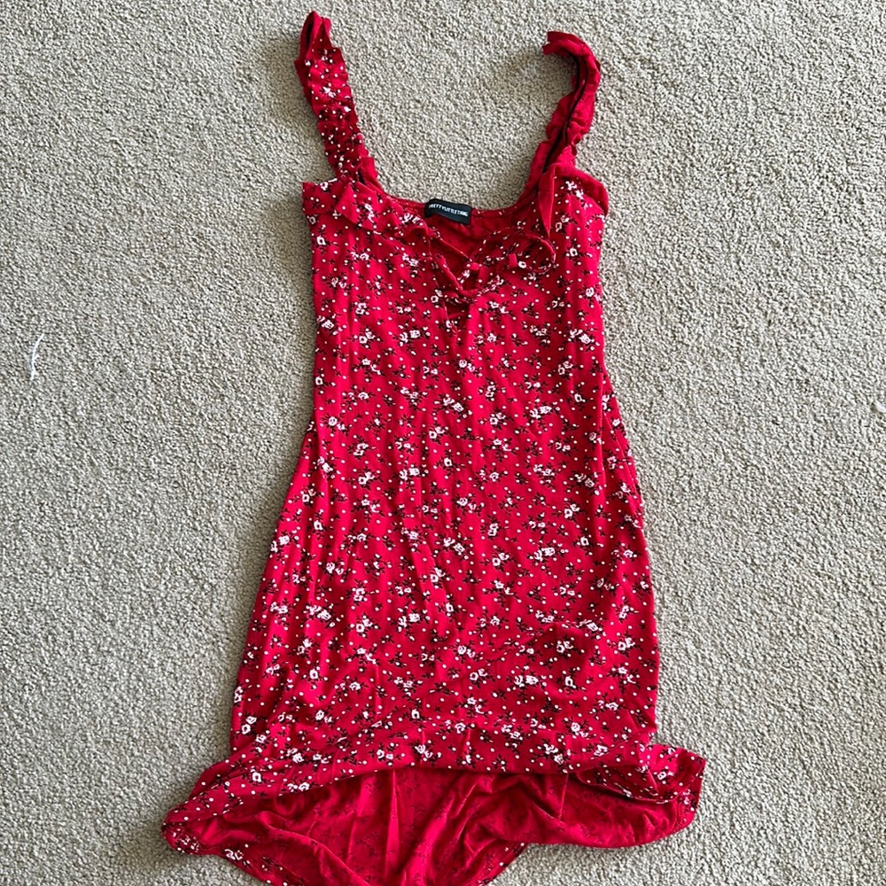 Red mini dress